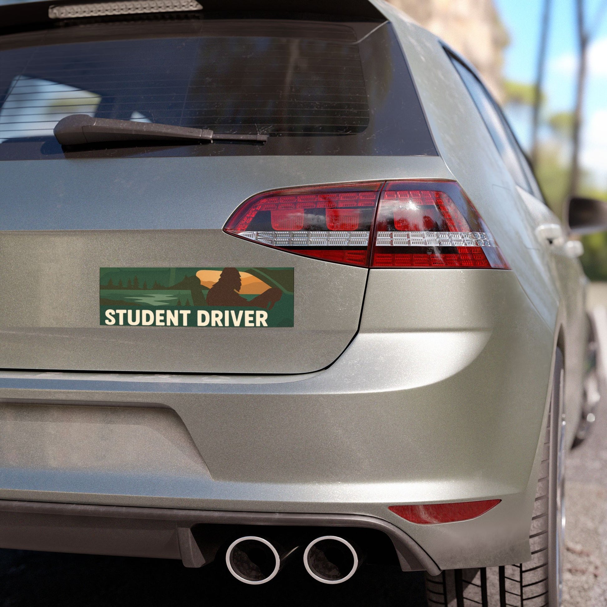 Car Magnet - Funny Student Driver Bumper Magnet Sasquatch, Pacific Northwest