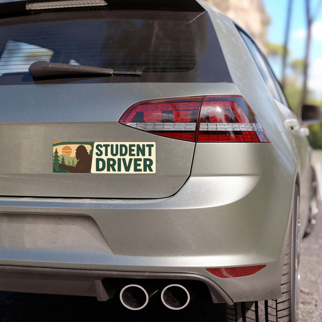 Car Magnets - Funny Sasquatch Pacific Northwest Student Driver