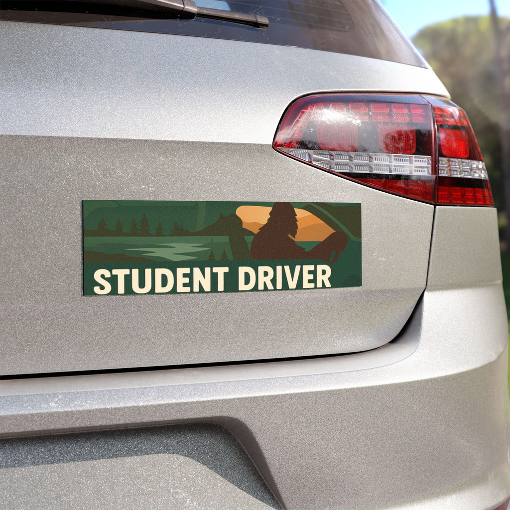 Car Magnet - Funny Student Driver Bumper Magnet Sasquatch, Pacific Northwest